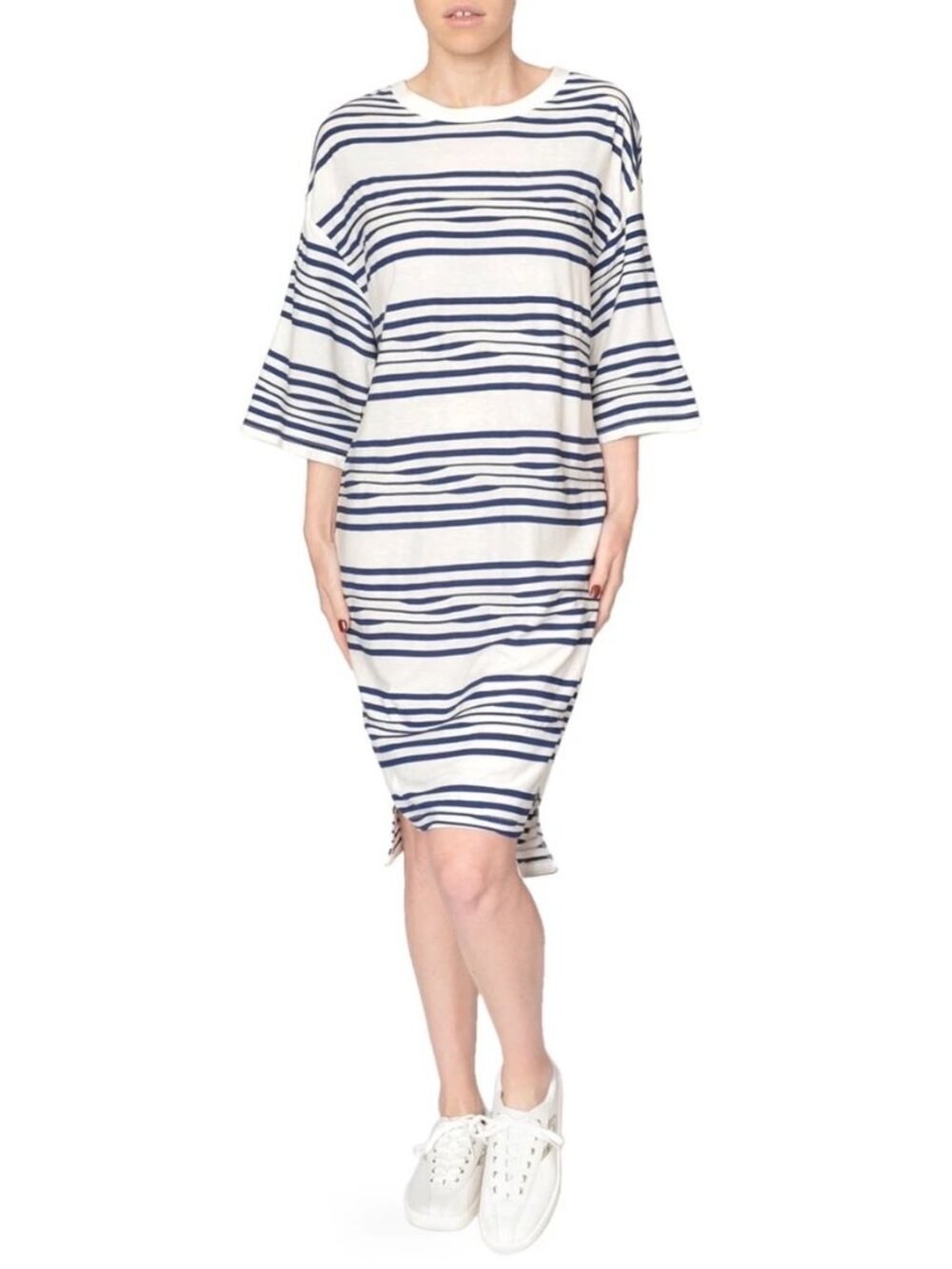 Native Youth Blue Stripe Oversize Tee Dress